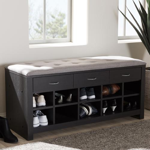 Baxton Studio Fabric Upholstered Entryway Bench