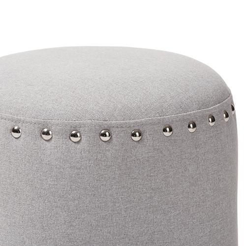 Baxton Studio Rosine Upholstered Nail Trim Ottoman alternate view