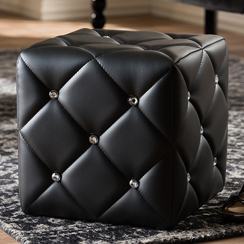 Baxton Studio Stacey Upholstered Ottoman