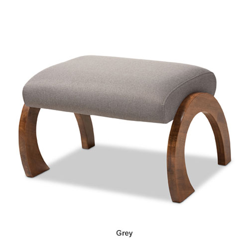 Baxton Studio Sandrine Wood Ottoman