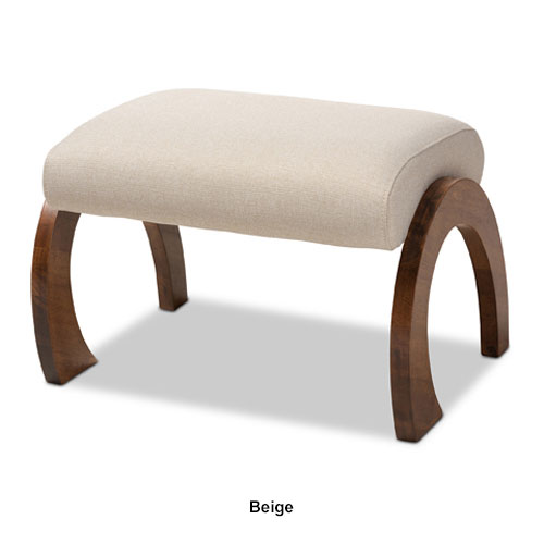 Baxton Studio Sandrine Wood Ottoman