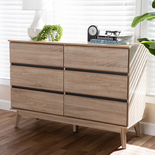 Baxton Studio Miren 6 Drawer Dresser