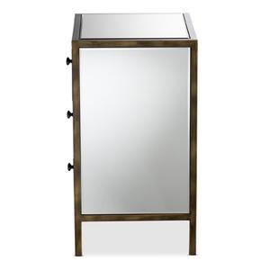 Baxton Studio Nouria 3 Drawer Nightstand Bedside Table alternate view