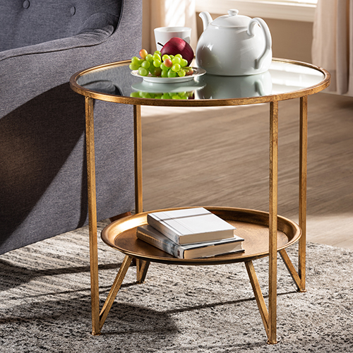 Baxton Studio Tamsin Accent Table With Tray Shelf