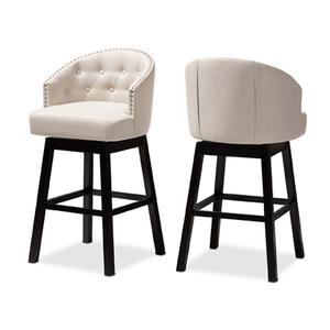 Baxton Studio Theron Swivel Bar Stools - Set of 2 alternate view