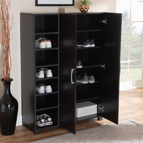 Baxton Studio Marine Entryway Shoe Storage Cabinet w/ Shelves alternate view