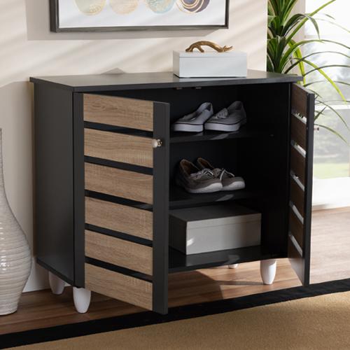 Baxton Studio Gisela 2 Door Shoe Storage Cabinet alternate view