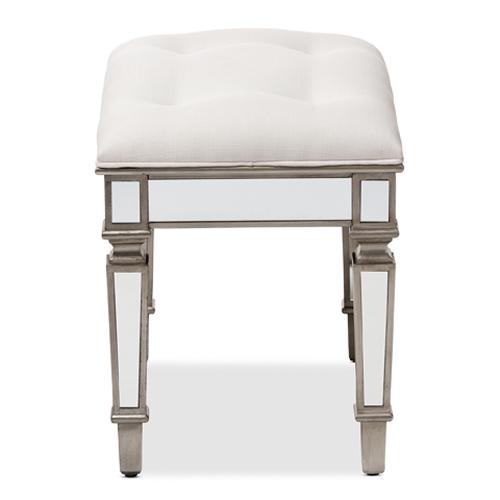 Baxton Studio Marielle Mirrored Ottoman Vanity Bench alternate view