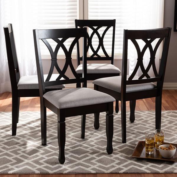 Baxton Studio Reneau Wood Dining Chairs - Set of 4