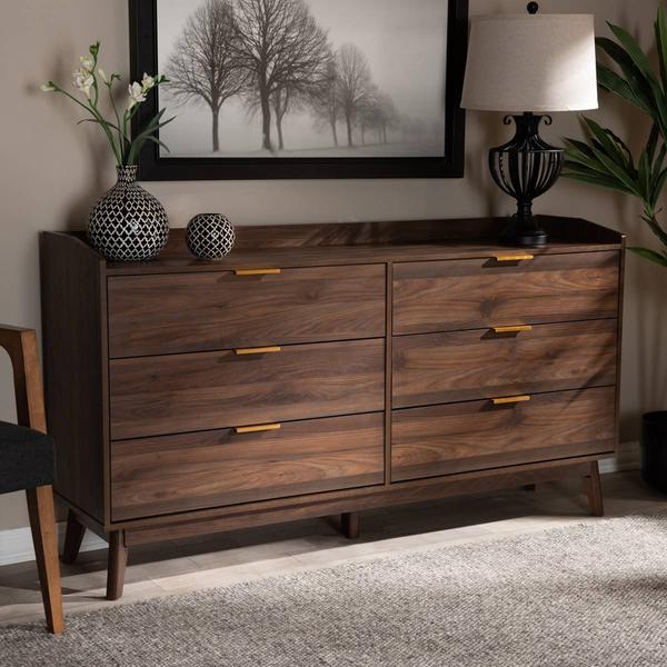 Baxton Studio Lena 6 Drawer Wooden Dresser