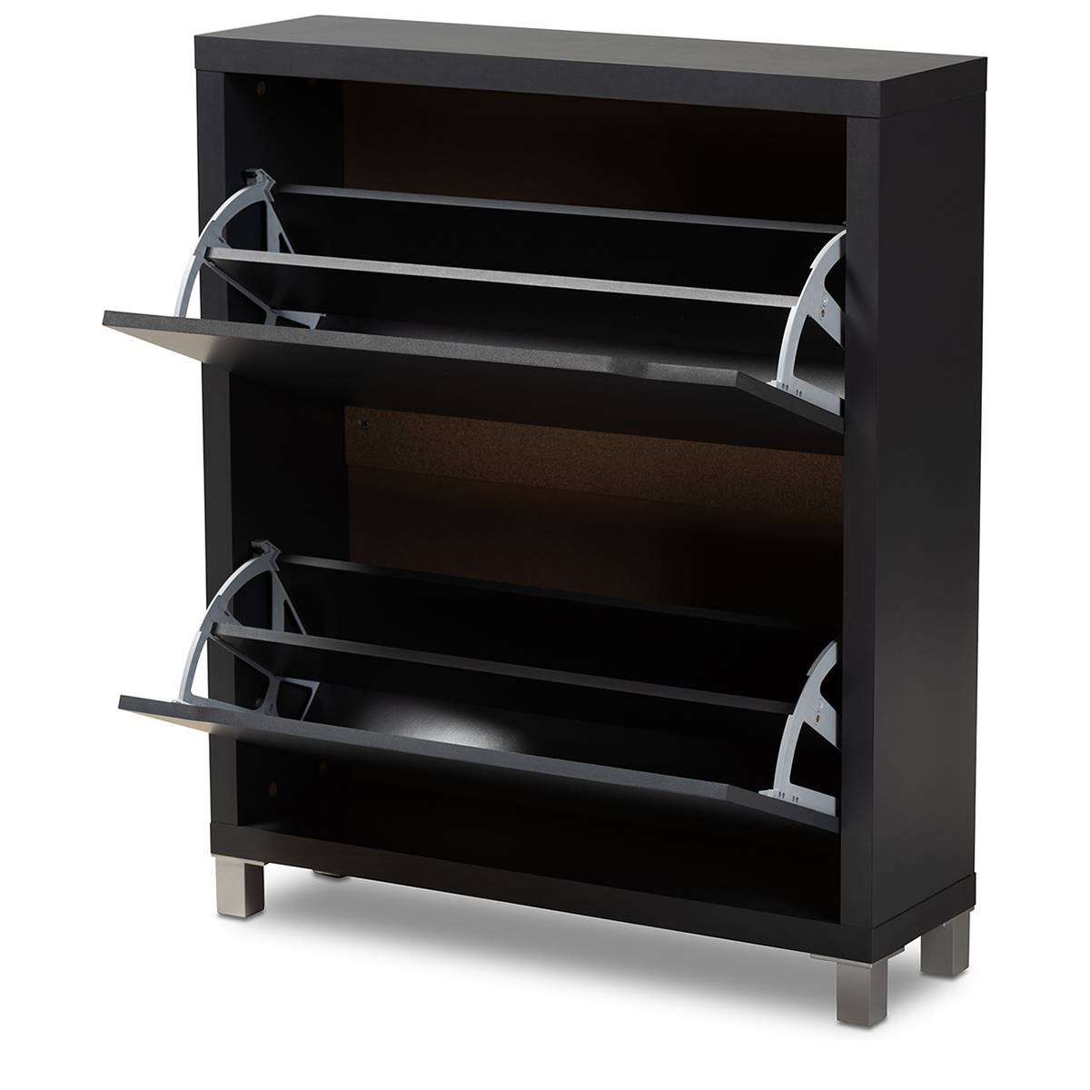 Baxton Studio Simms Shoe Storage Cabinet With 4 Fold Out Racks