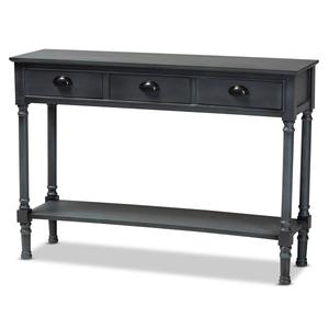 Baxton Studio Garvey French Wood 3-Drawer Entryway Console Table