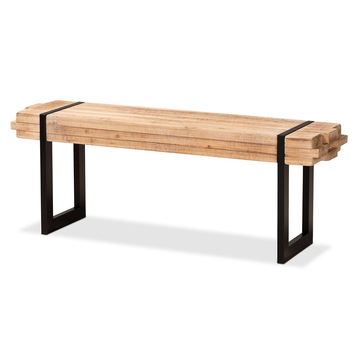 Baxton Studio Henson Natural Brown Finished Wood Bench
