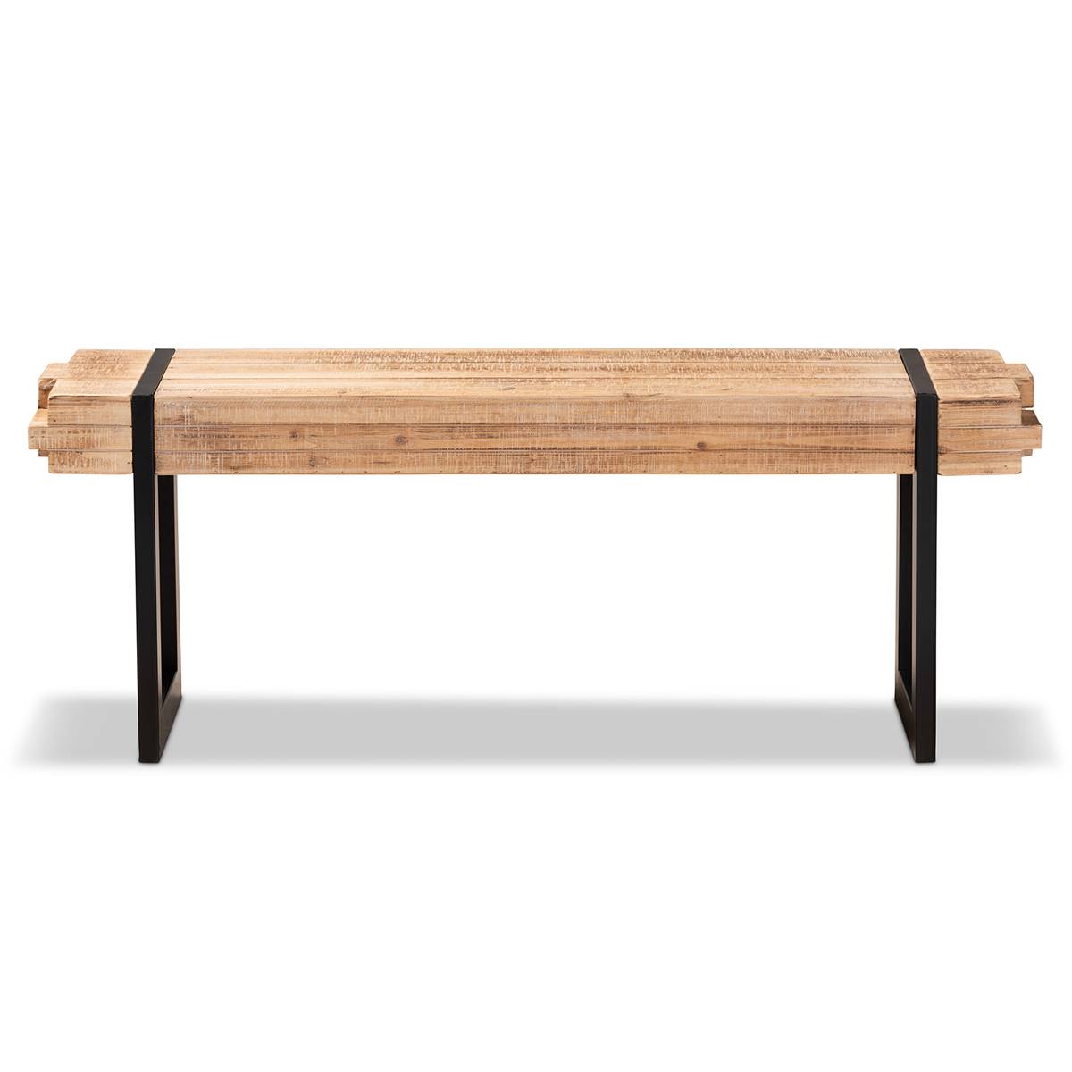 Baxton Studio Henson Natural Brown Finished Wood Bench