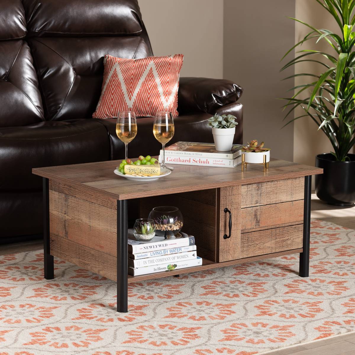 Baxton Studio Vaughan Oak Brown Finished Wood Coffee Table