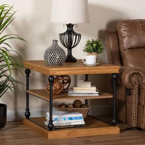 Baxton Studio Sebastian Wood 3-Tier End Table alternate view