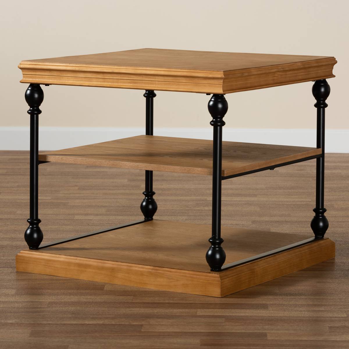 Baxton Studio Sebastian Wood 3-Tier End Table