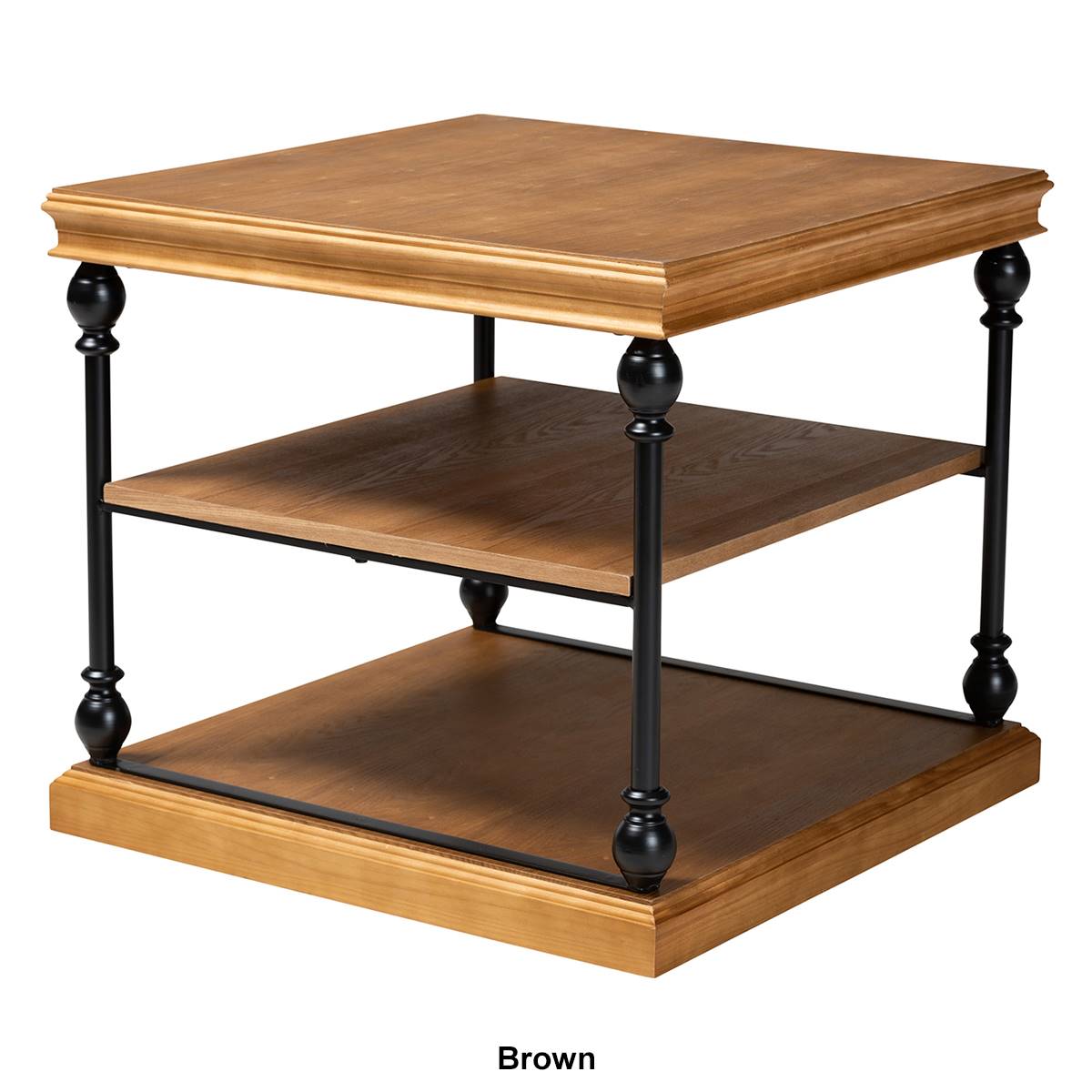 Baxton Studio Sebastian Wood 3-Tier End Table