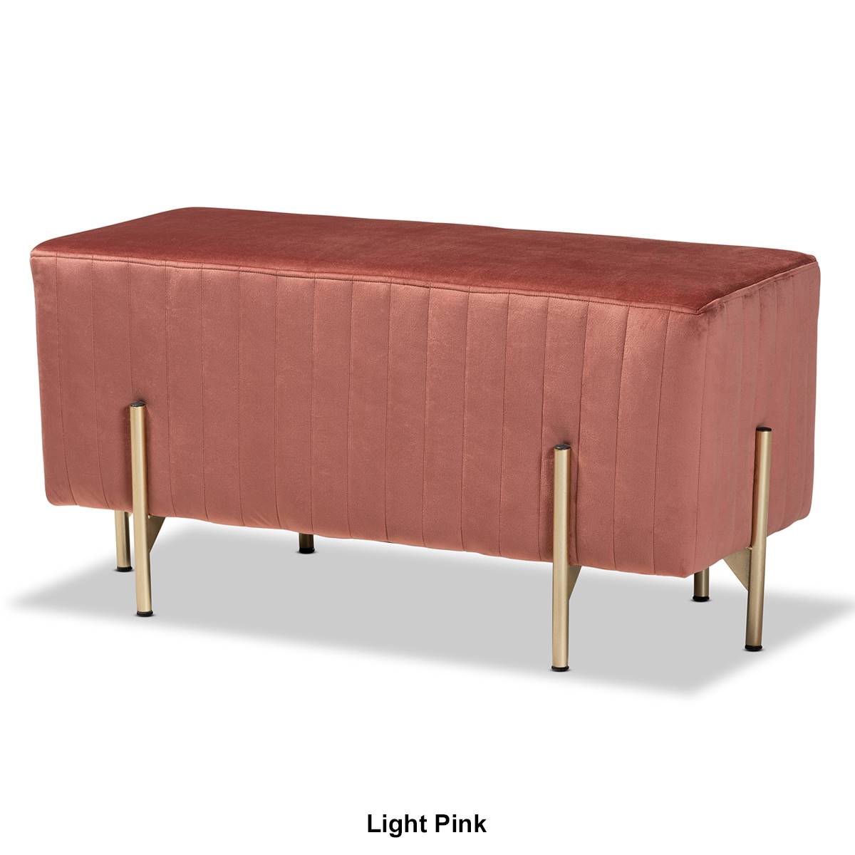 Baxton Studio Helaine Glam & Luxe Fabric Bench Ottoman