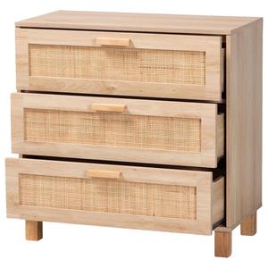 Baxton Studio Sebille Light Brown Wood 3-Drawer Storage Chest alternate view