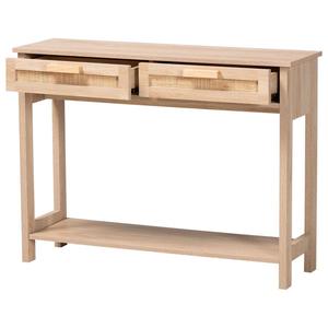 Baxton Studio Sebille Light Brown Wood 2-Drawer Console Table alternate view