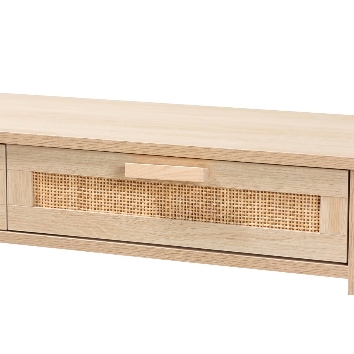 Baxton Studio Sebille Light Brown Wood 2-Drawer Console Table