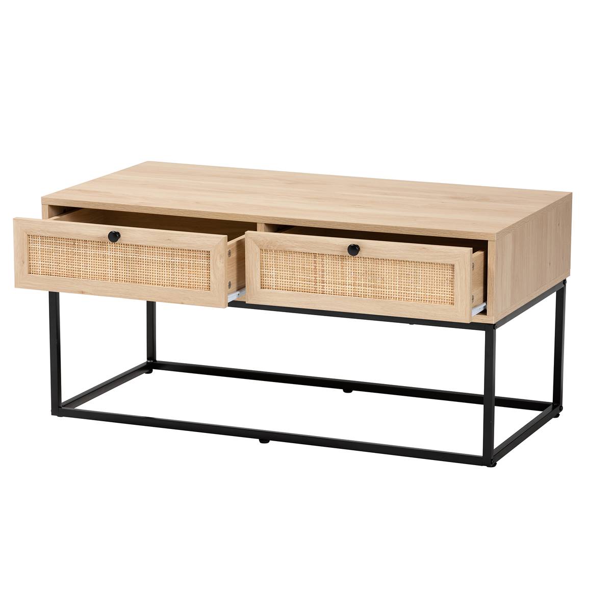 Baxton Studio Amelia Brown Wood 2-Drawer Coffee Table