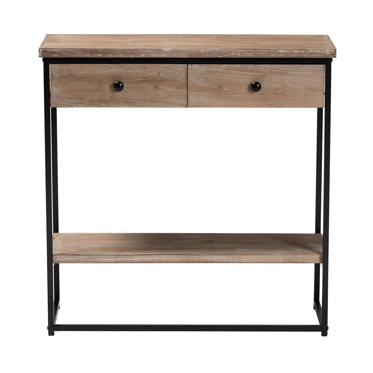 Baxton Studio Silas Brown Finished Wood 2-Drawer Console Table