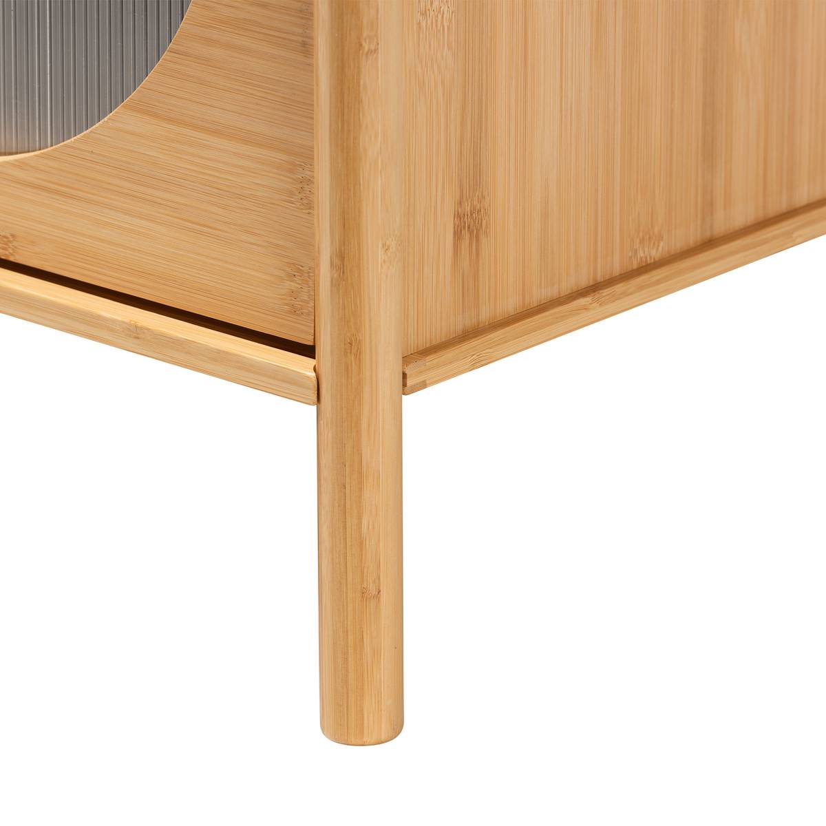 Baxton Studio Naresh Brown Bamboo Wood 2-Drawer End Table