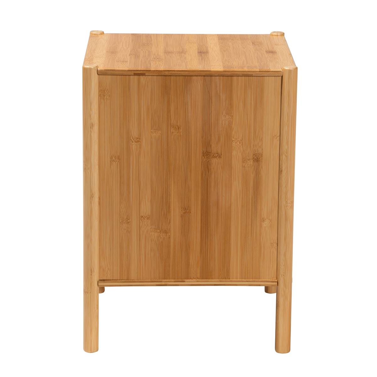 Baxton Studio Naresh Brown Bamboo Wood 1-Door End Table