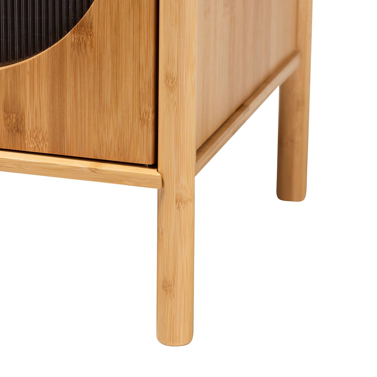 Baxton Studio Naresh Brown Bamboo Wood 1-Door End Table