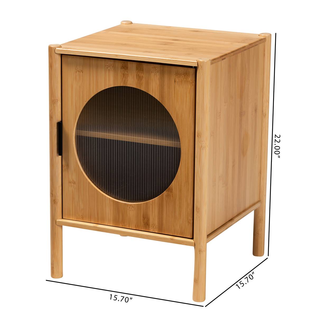 Baxton Studio Naresh Brown Bamboo Wood 1-Door End Table