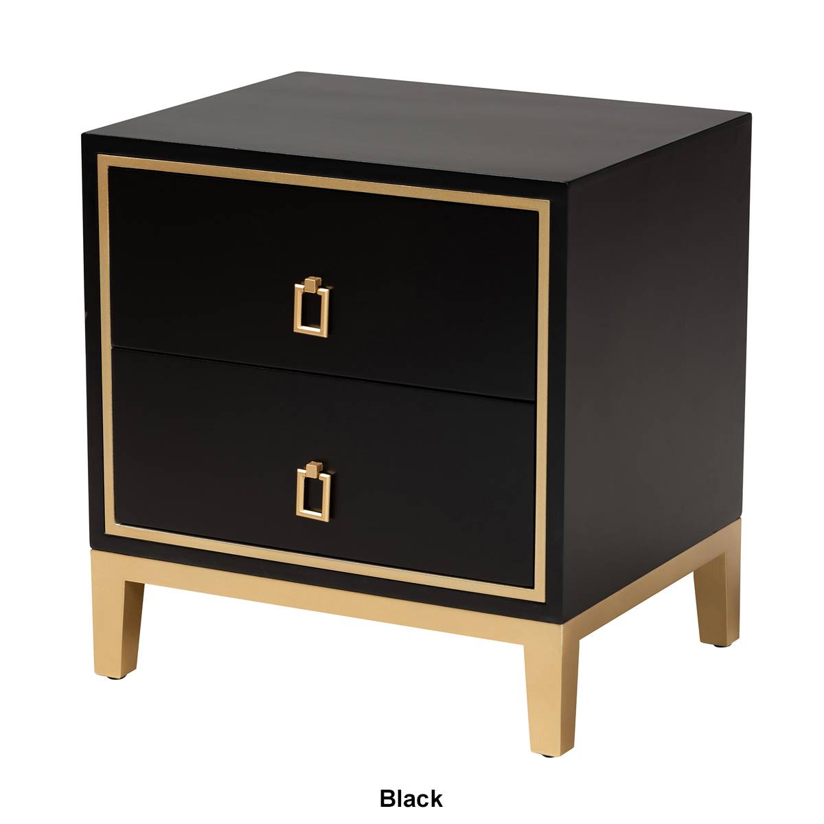 Baxton Studio Donald Glam & Luxe Wood 2-Drawer End Table