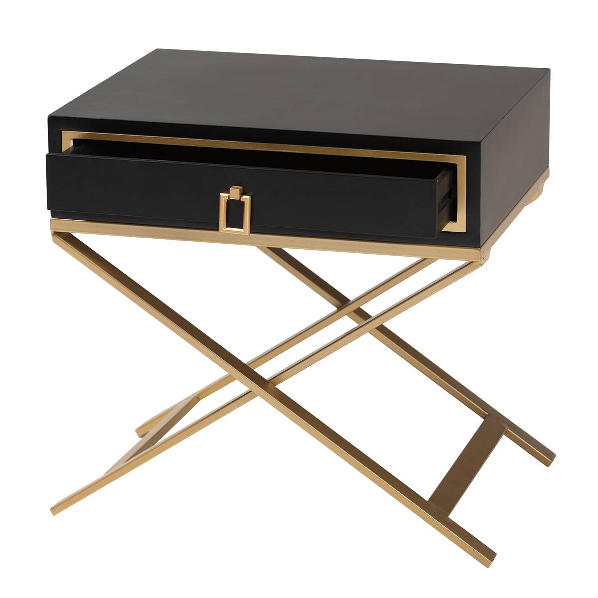 Baxton Studio Lilibet Glam & Luxe Wood 1-Drawer End Table