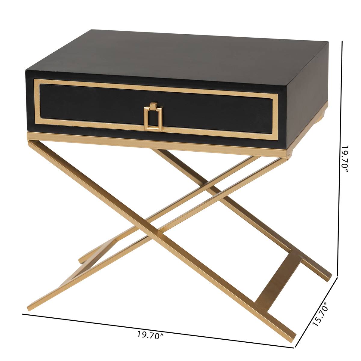 Baxton Studio Lilibet Glam & Luxe Wood 1-Drawer End Table