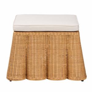 bali & pari Palm Bohemian Honey Scallop Rattan Ottoman alternate view
