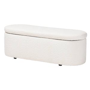 Baxton Studio Lavina Modern Teddy-Bear Fabric Storage Bench