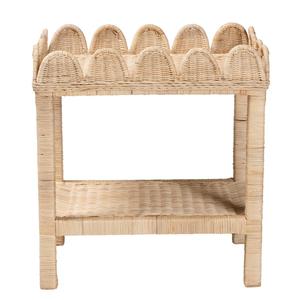 bali & pari Sumana Bohemian Scallop Natural Rattan Side Table alternate view