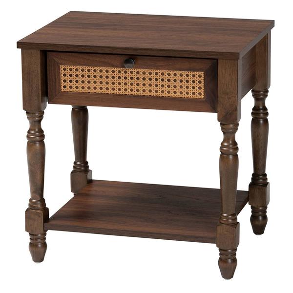 Baxton Studio Roden Transitional Dark Brown Nightstand