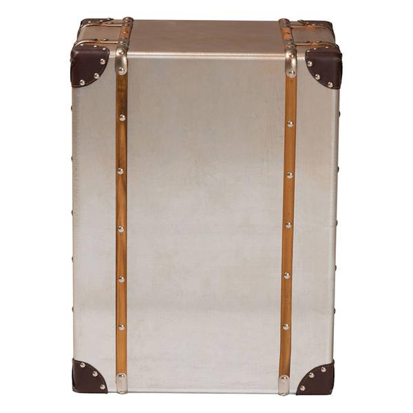 Baxton Studio Naylor Vintage Matte Bronze 3-Drawer Cabinet alternate view