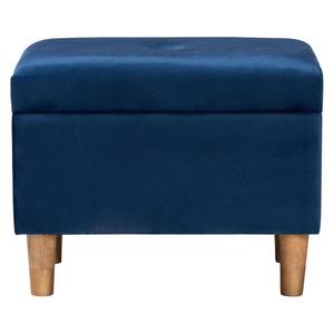 Baxton Studio Elias Modern Navy Velvet Fabric Storage Ottoman alternate view