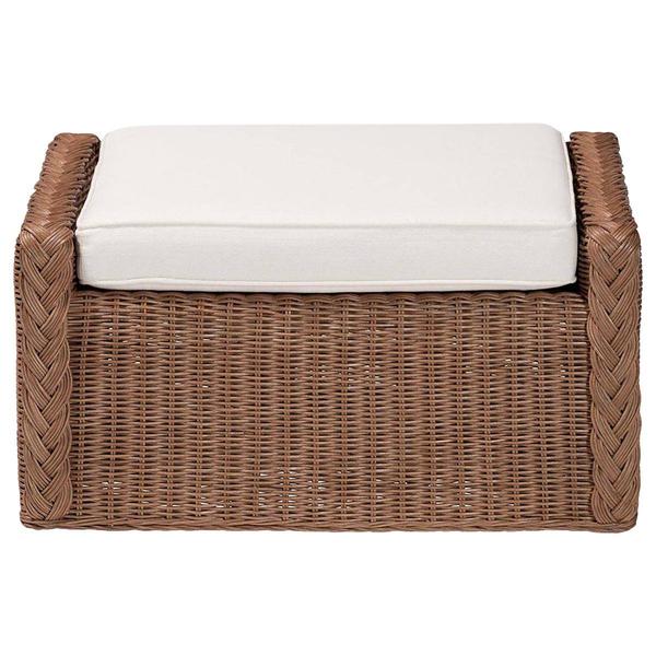 bali & pari Derris Bohemian Peanut Brown Braided Rattan Footstool alternate view