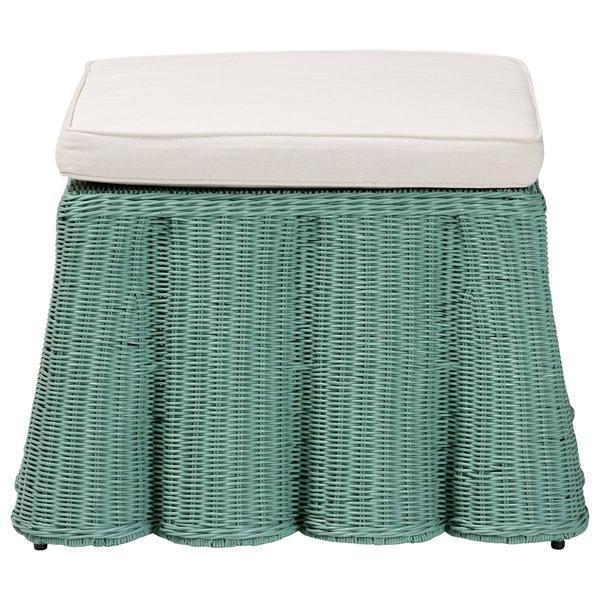 bali & pari Palm Bohemian Scallop Rattan Ottoman alternate view
