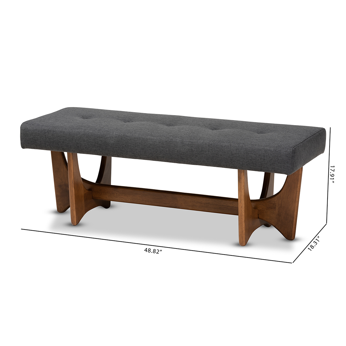 Baxton Studio Theo Upholstered Bench