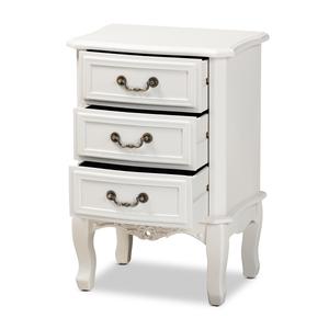 Baxton Studio Gabrielle Traditional French Country 3 Drawer Night alternate view