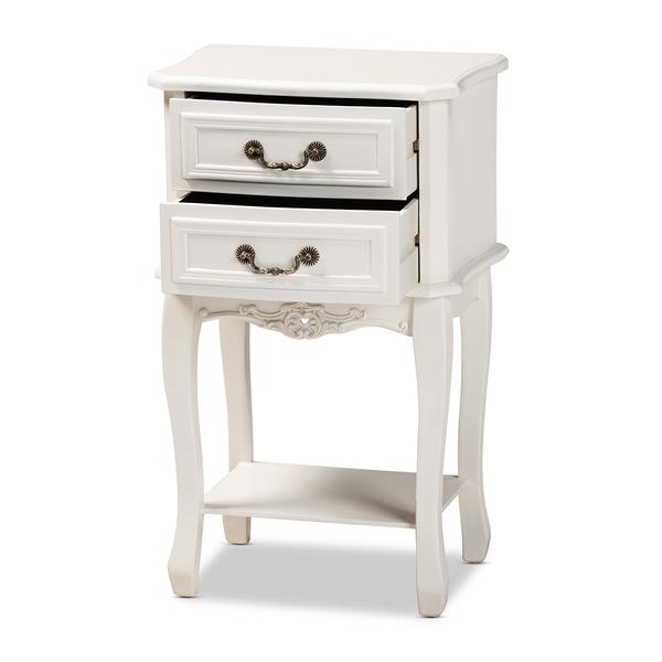 Baxton Studio Gabrielle French Country 2 Drawer Nightstand alternate view