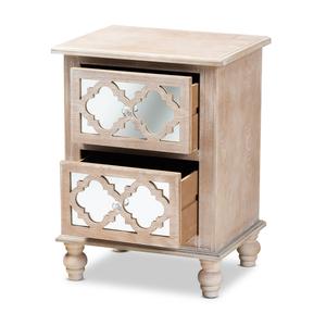 Baxton Studio Celia Rustic French Country 2 Drawer Nightstand alternate view