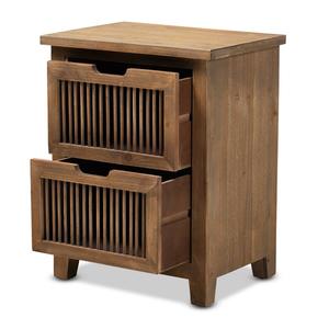 Baxton Studio Clement 2-Drawer Wood Spindle Nightstand alternate view
