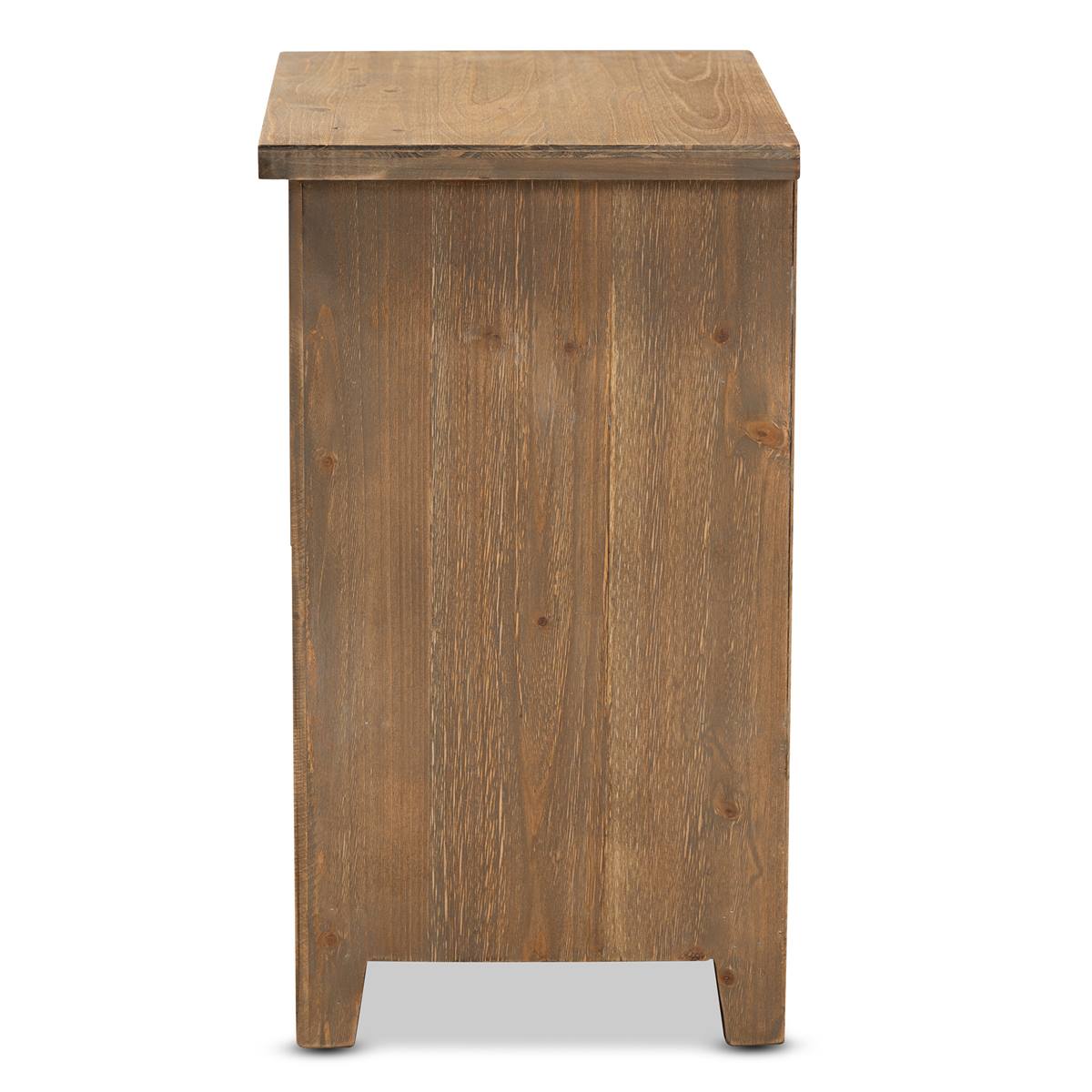 Baxton Studio Clement 2-Drawer Wood Spindle Nightstand