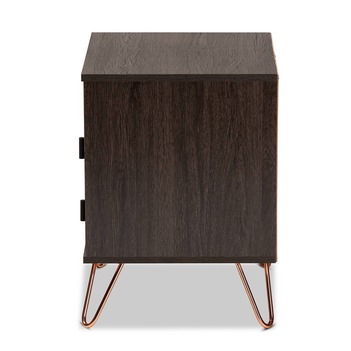 Baxton Studio Glover Dark Brown Finished Wood 2-Drawer Nightstand